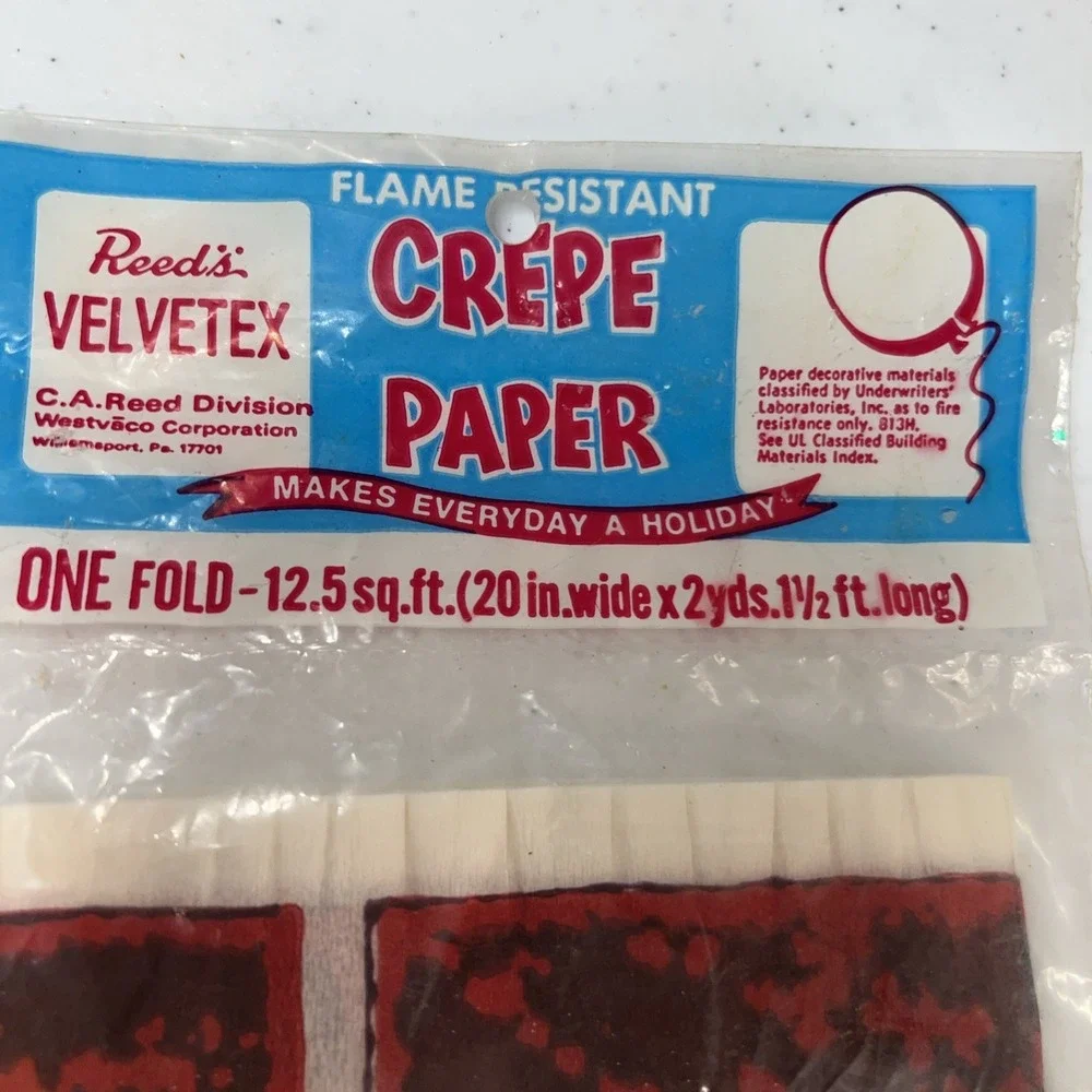 Reed's Velvetex Crepe Paper Brick Pattern NOS Flame Resistant Lot Of 2